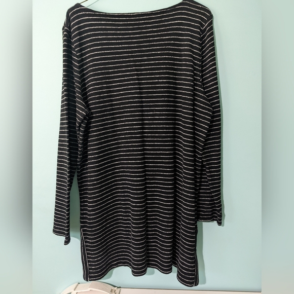 J. Jill Heavy Cotton 3/4 Sleeve Pullover Tunic Stripes Large - Picture 12 of 13